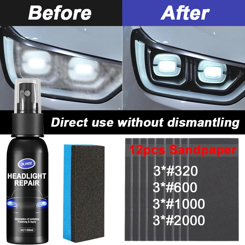 Car Headlight Polishing Agent Scratch Remover Repair Fluid Car Headlight Restoration Kit Renewal Polish Liquid Auto Accessories