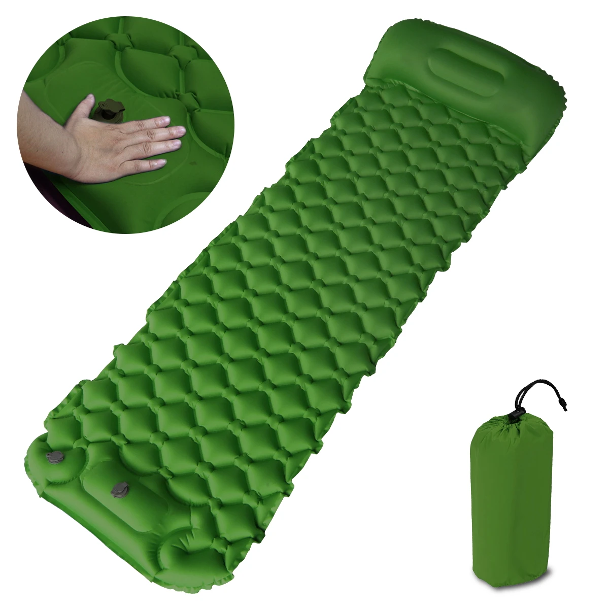 Inflatable Sleeping Pad for Camping Hiking Tent, Camping Sleeping Pads with Pillow 195*60cm Ultralight Backpacking Sleeping Mat