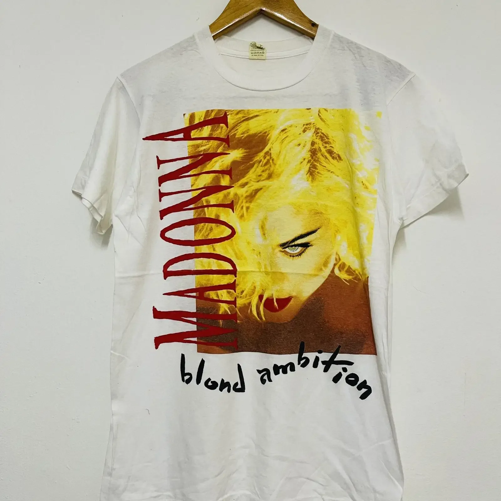 T-shirt vintage des années 90 Madonna 1990 Blonde Ambition, chanteuse pop rock américaine, décontracté, vintage, lavé, respirant, streetwear
