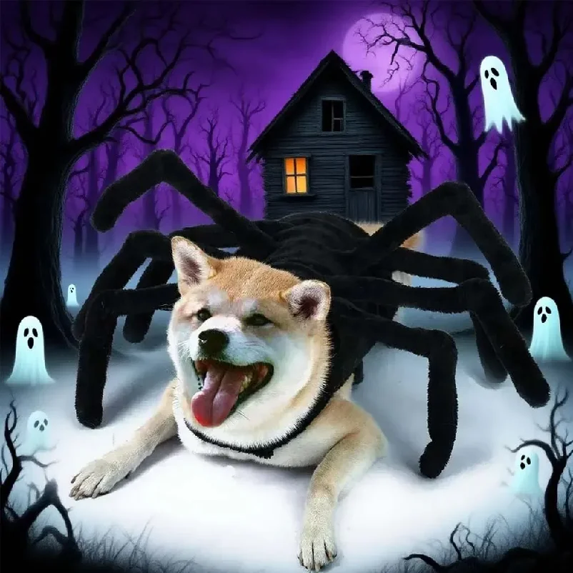 1pcs halloween spider costume funny pet cat dog clothes for small medium-sized dog clothings halloween cosplay pet accessories 5