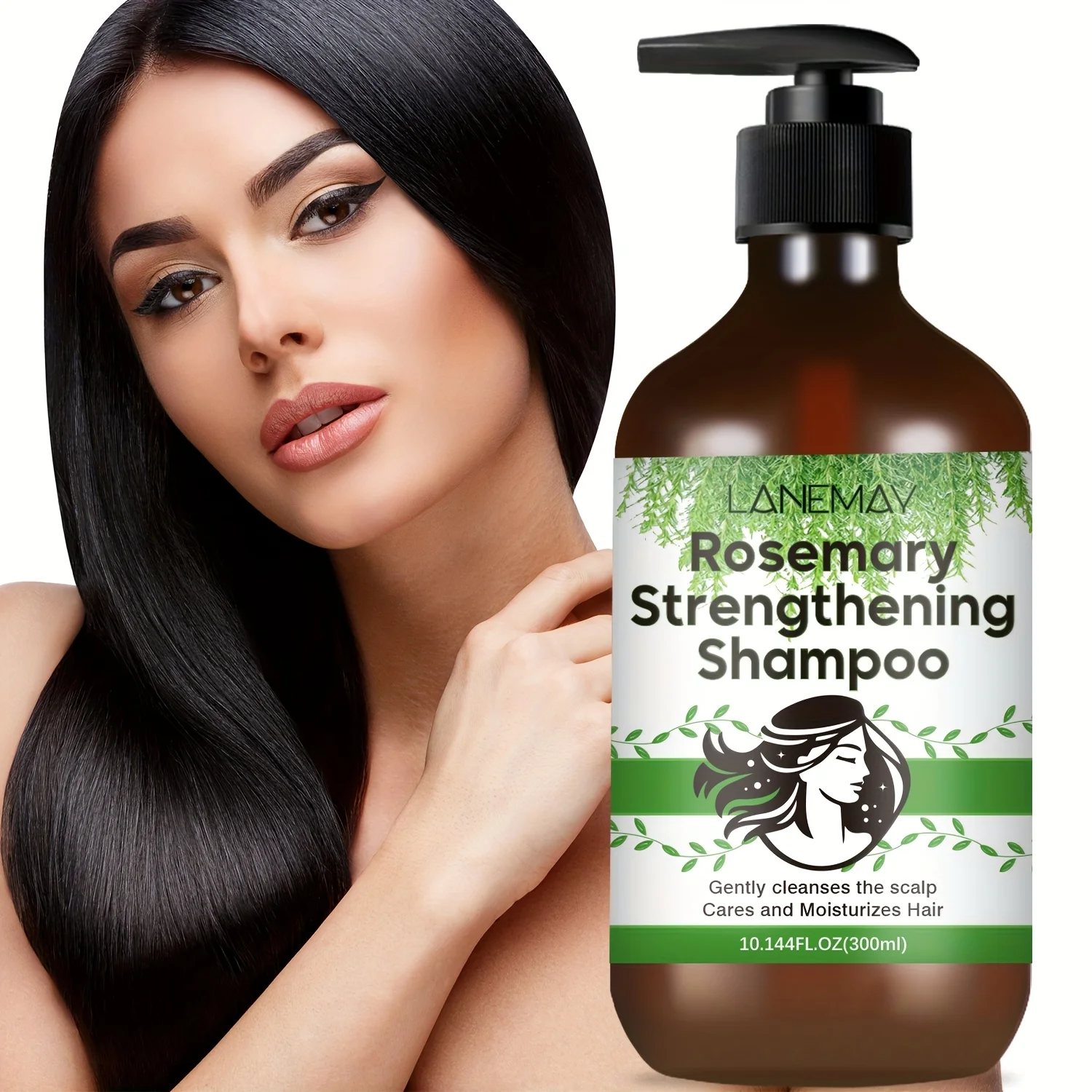 Rosemary Strengthening Shampoo - Cleanses and Strengthen the Hair-Improves Hair Texture-Prevents Breakage & Split Ends