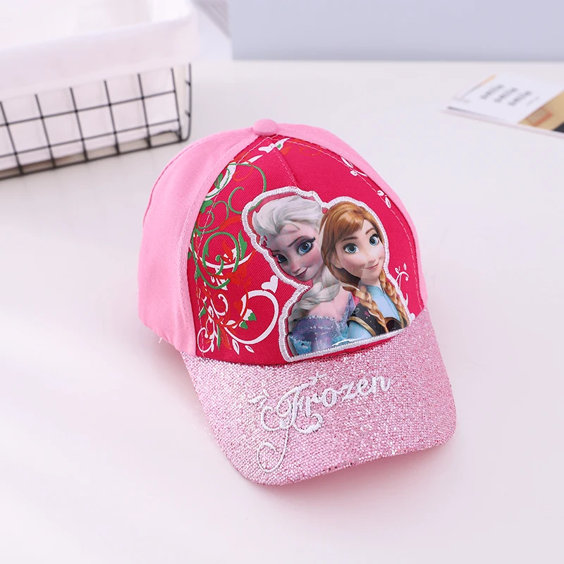 Children\'s Baseball Caps 2024 Autumn New Kids for Baby Girls Spring Summer Sun Hats Cartoon Frozen Elsa Toddler Peaked Cap