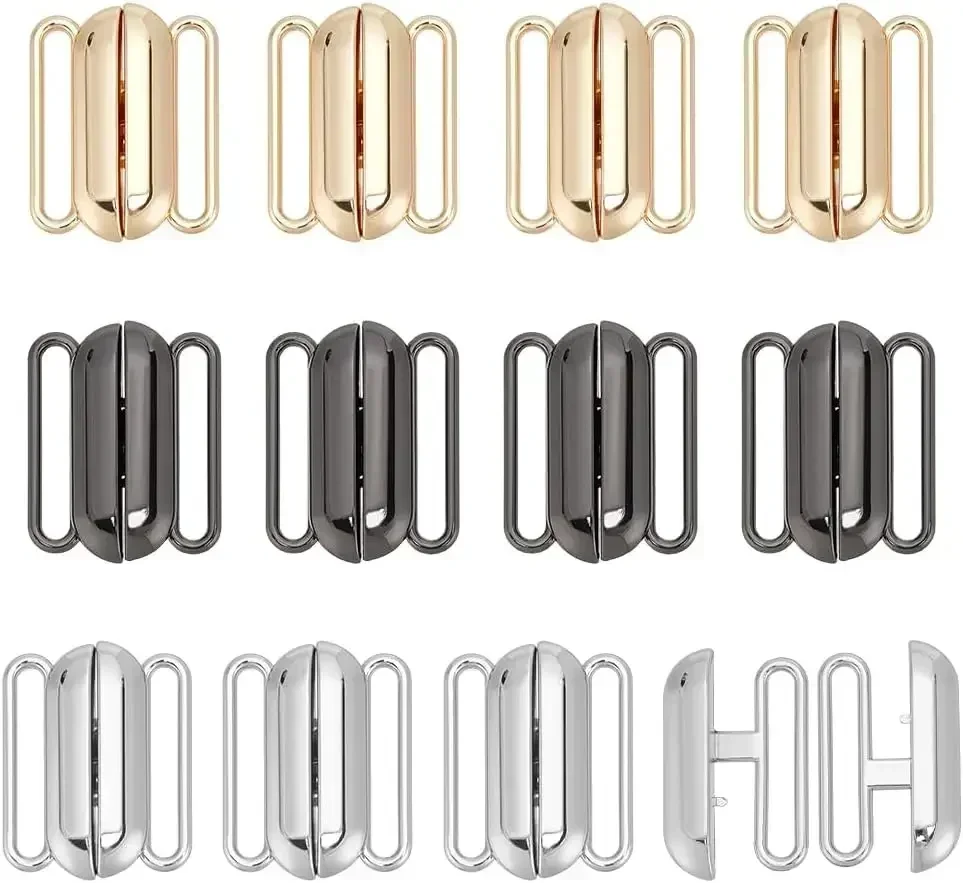 

12 комплектов, 3 цвета, застежка-кликер спереди, застежка-кликер, 1 дюйм, застежка для бюстгальтера, сплав, застежка-крючок для бикини, застежка для одежды, комплект пряжек