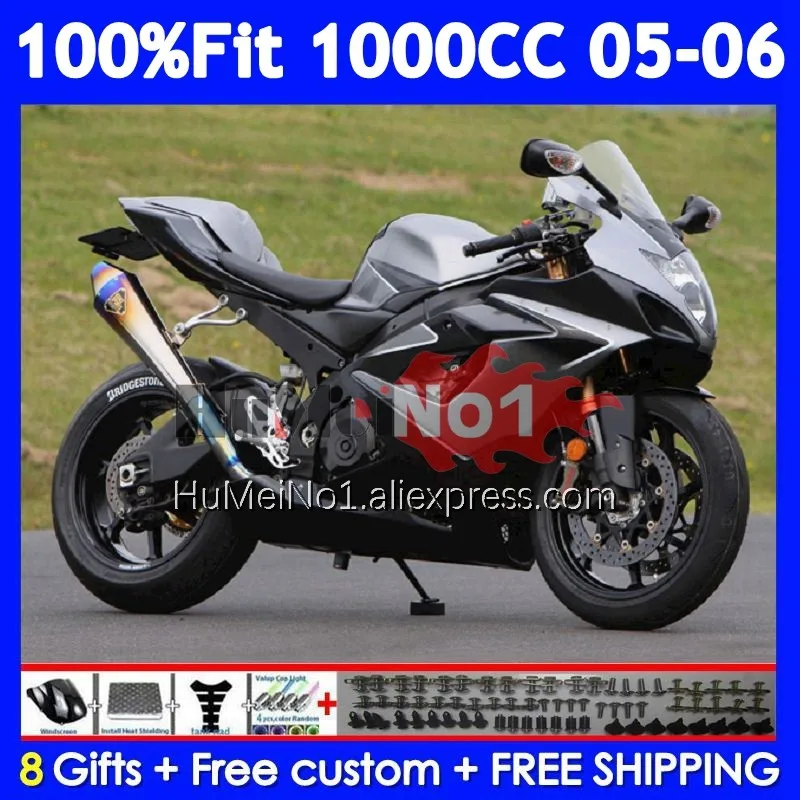 Injection Fairing For SUZUKI GSXR-1000 Grey black GSXR 1000 CC 1000CC 118No.90 GSX R1000 K5 GSXR1000 05 06 2005 2006 OEM Body