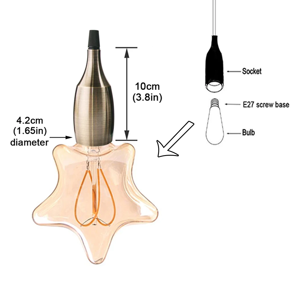 Ceiling Pendant Lights E27 Light Bulb Socket Aluminum Base Industrial Fittings Edison Lamp Holder Fixture Decorative Cartridge B