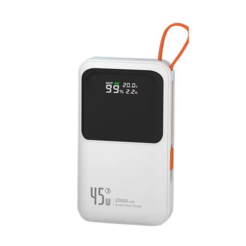 (CCC) PD45W 20000 мАч портативный внешний аккумулятор для iPhone, Huawei и Xiaomi, ультратонкий, со встроенным кабелем