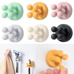 Wall Mounted Silicone Hook Cute Seamless Self-Adhesive Door Hangers Punch-Free Hooks Key Umbrella Towel Rack Wall Decoration