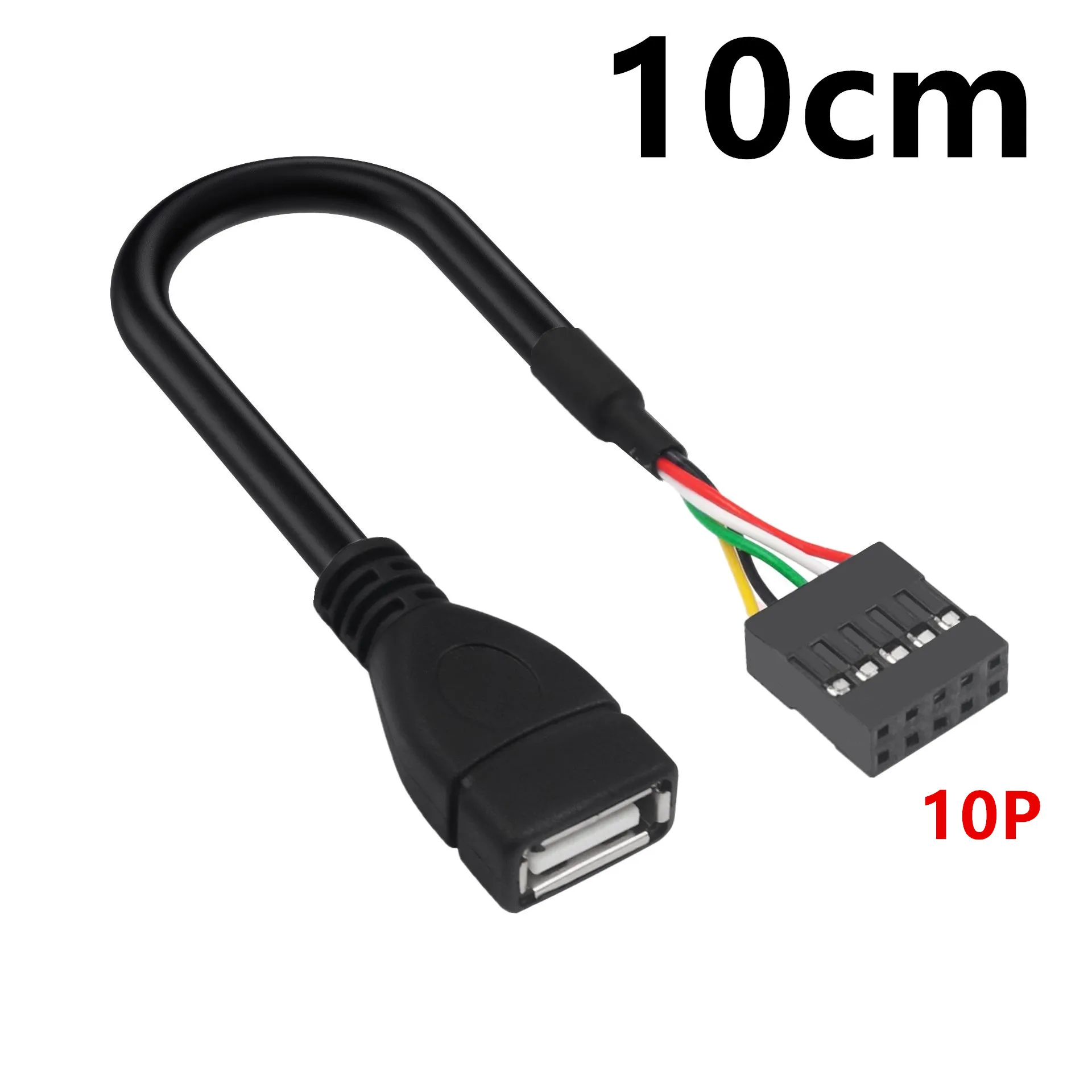 USB 2.0 Female to Motherboard 9 Pin Header Adapter Cable USB Type A Port to Dupont 5 Pin Female Mainboard Data Cable Cord