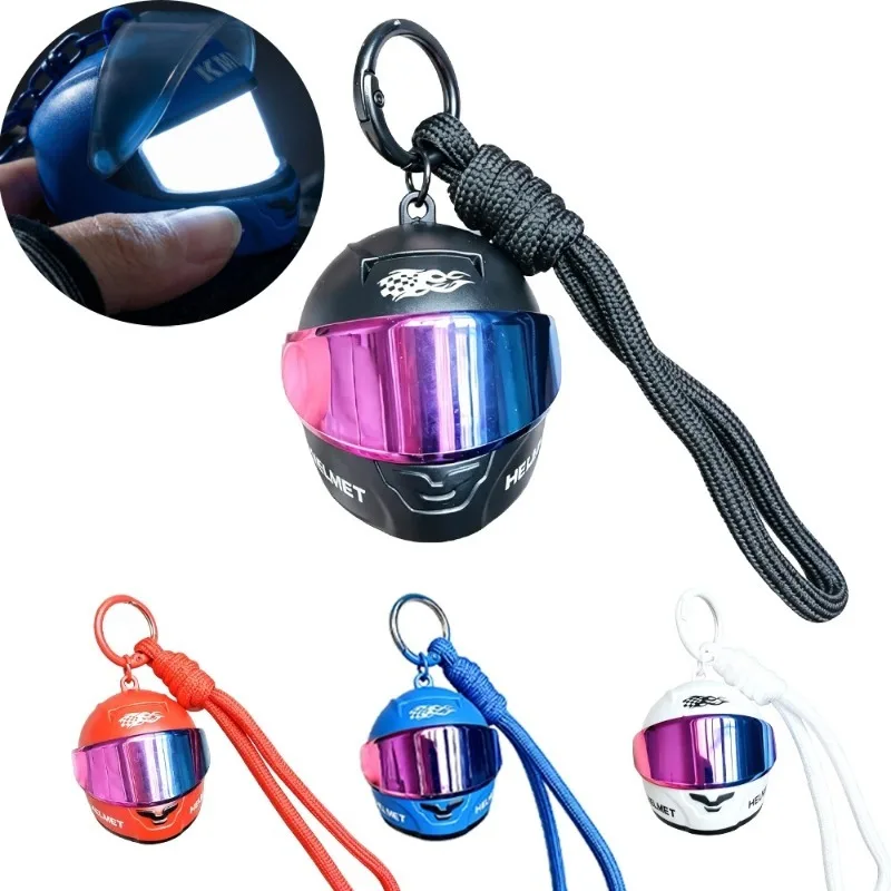 Light Mini Motorcycle Helmet Keychain Portable Key Holder Multicolor Helmet Pendant Bag Charm Gift For Motorbike Lovers