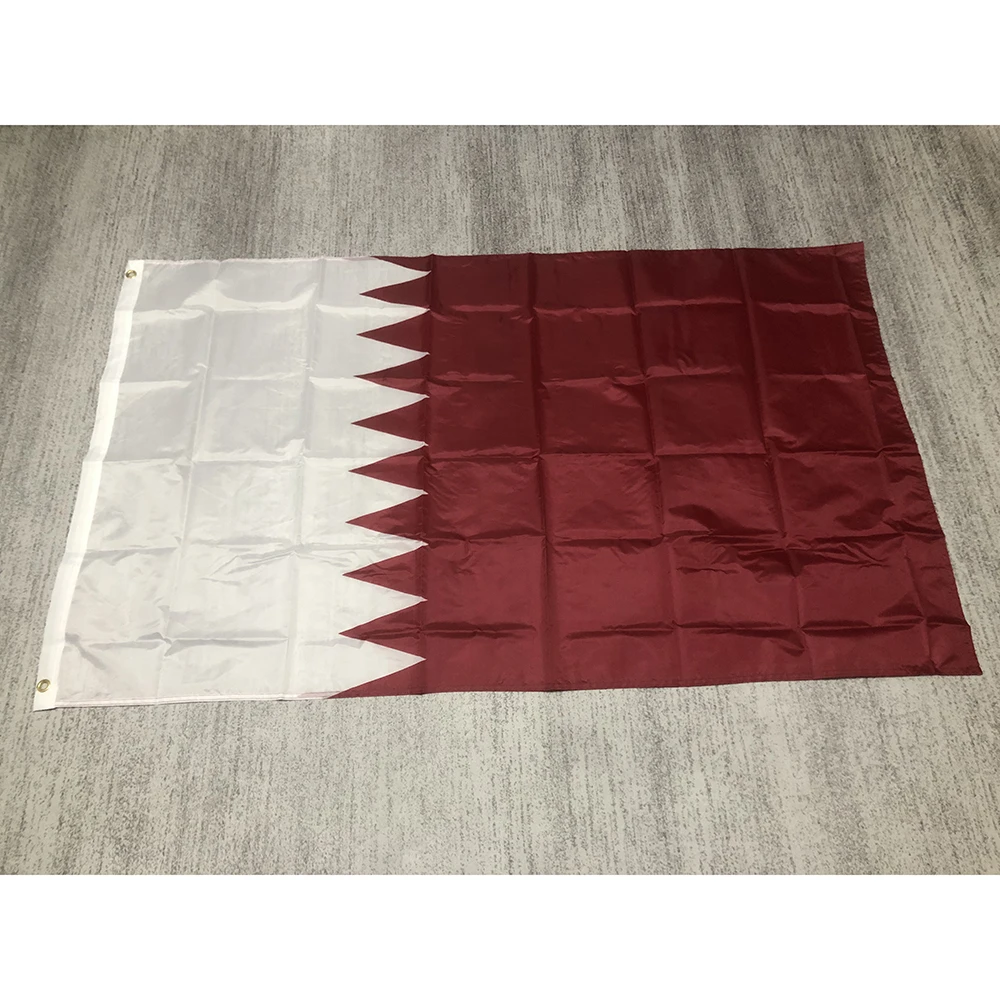 Qatar flag 90X150cm 3x5fts polyester double penetration hanging banner Qatari Flag for indoor and outdoor home decoration