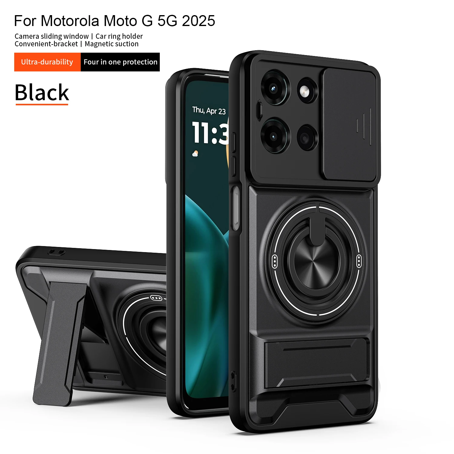 Phone Case For Motorola G 5G 2025 Magnetic Stand Slide Camera Protector For Moto G Play 5G 2026 Shockproof Phone Armor Cover