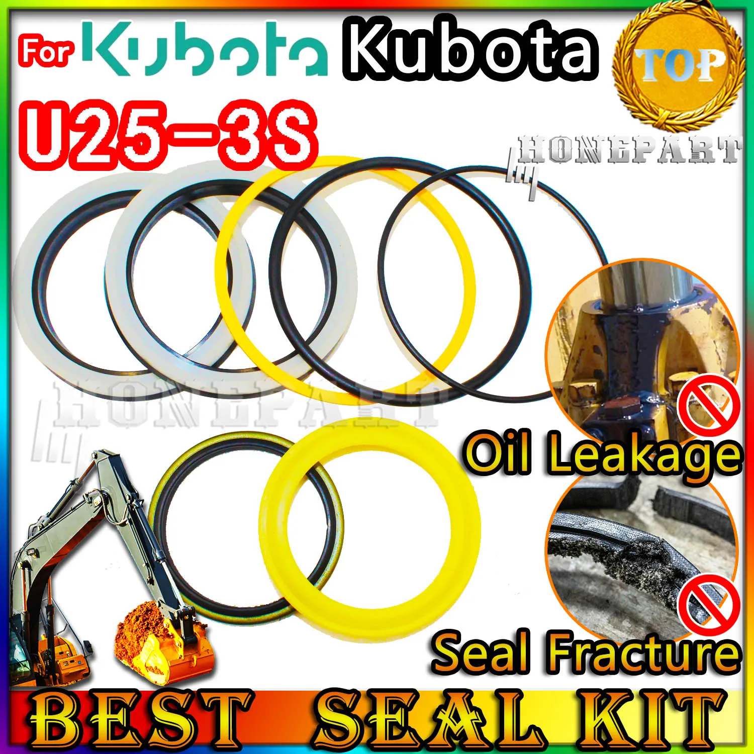 

Для Kubota U25-3S Ремкомплект сальника Рычаг стрелы Ковш Экскаватор Гидравлический цилиндр U25 3S Pack Heavy Master Excavating Machinery