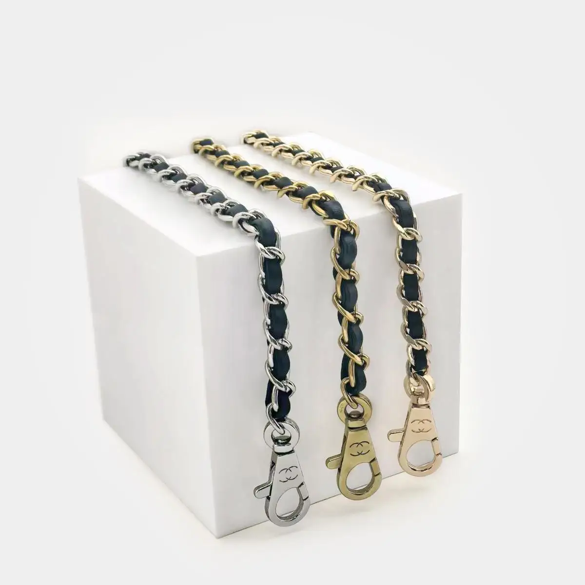 حزام كتف على شكل سلسلة من شانيل WOC، ملحقات معدنية بديلة لمحفظة حقيبة كروس وحزام تعديل