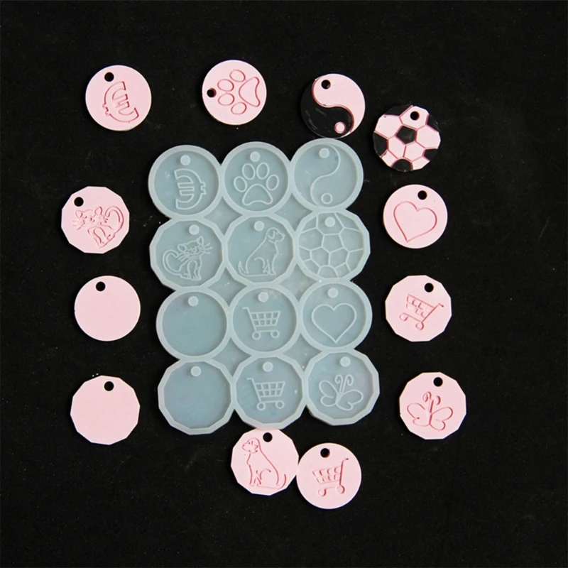 Easy to Clean Round Card Mold Unique Crafts Tokens Making Crystal Droplet Mold