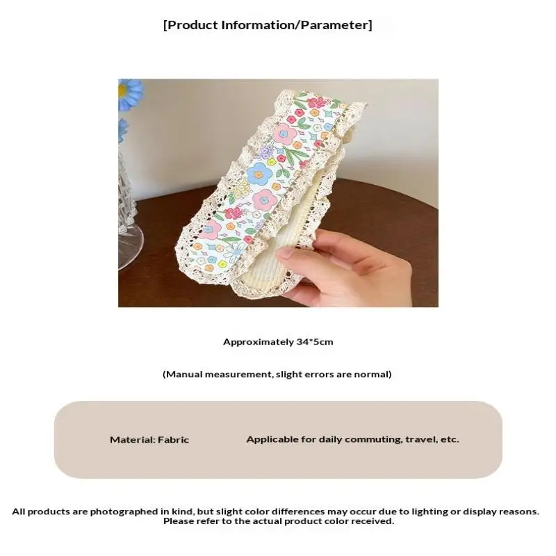 Süßes florales gestricktes Pony-Sticker-Haarband, Sommerliches, niedliches Mädchen-Haarband mit magischem Aufdruck, bedruckter Haarsticker, Kopfschmuck – Detail 9