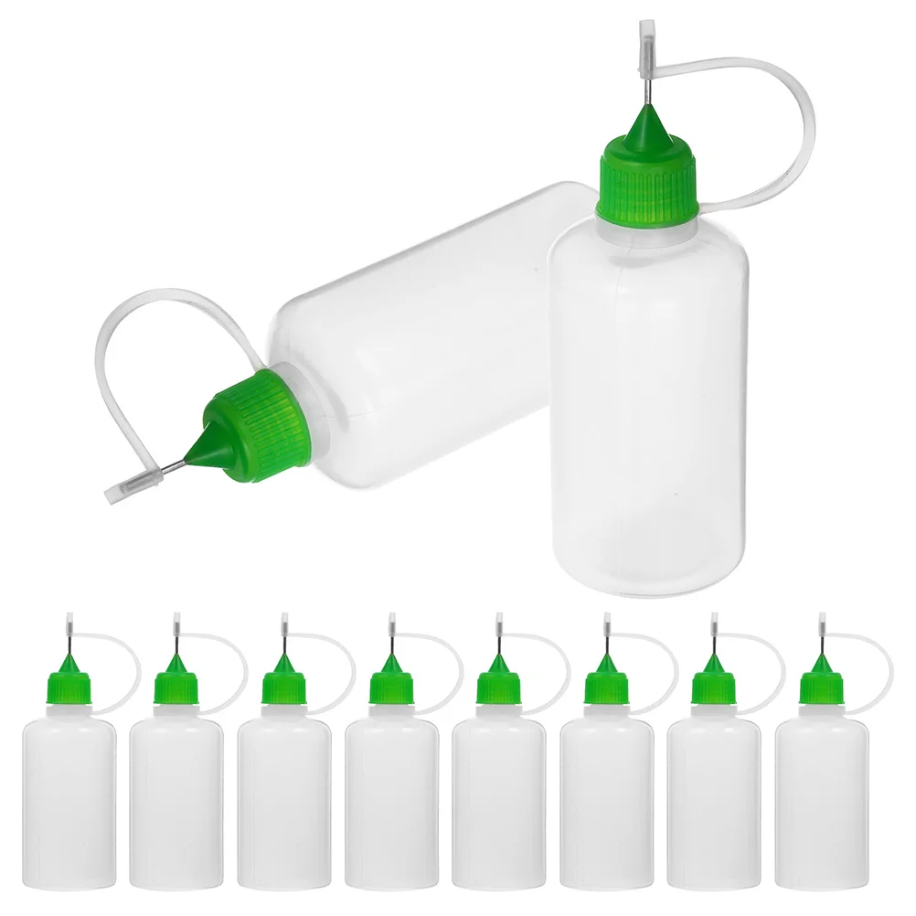 12 Pcs Precision Tip Squeeze Bottles Bottled Glue Oil Applicator Green Pe Needle