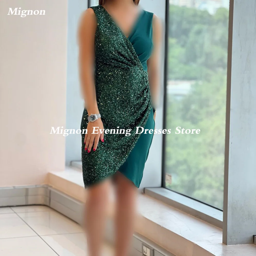 Mignon-vestido de fiesta de sirena para mujer, traje de satén con escote Corazón, lentejuelas, volantes, popular, hasta la rodilla, Formal, elegante, de noche, 2023