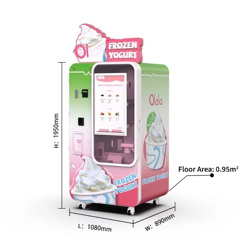 Geavanceerde, gepersonaliseerde ijsautomaten, 24/7, volautomatisch, touchscreen, contactloos betalen, zelfbediening, premium kwaliteit