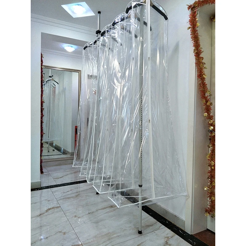 1PC Waterproof PVC Transparent Solid For Wedding Dress Dust Cover Clothing Garment Bags Gown Storage Bag 160*70*30cm