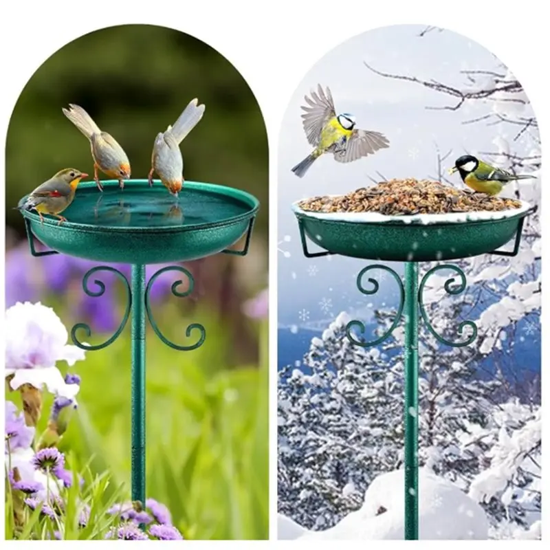 ABUN-Outdoor Bird Bath And Feeder For Garden, For Garden Freestanding Birdbath, Ideal For Patio Yards Lawn Decor 5-Pronged Base