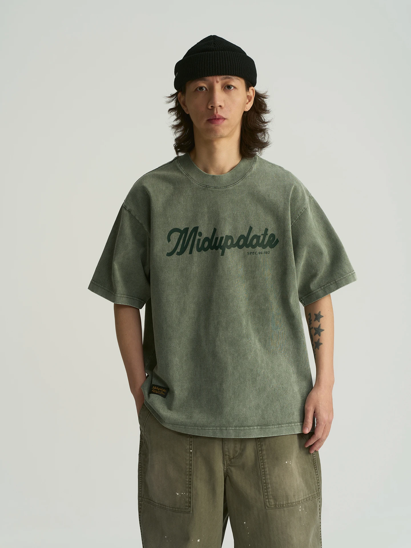 

MIDUPDATE Spring 2026 Loose Casual American Printed Letter ort Sve T-irt Cotton Comfortable Breathable round Ne Top