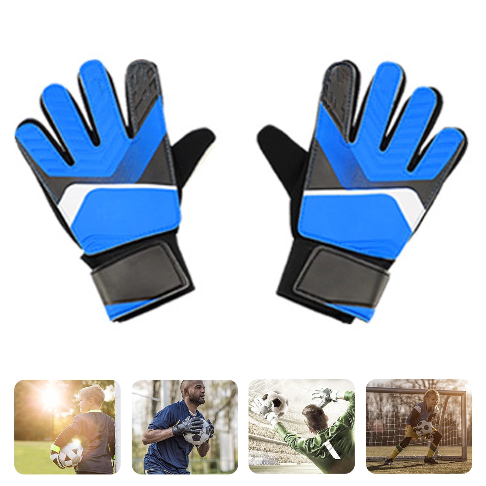 قفازات حارس المرمى المطاط القطن المضادة للتصادم قفازات حارس المرمى لكرة القدم للأطفال الأولاد مكافحة زلة قفازات كرة القدم قفازات حارس المرمى