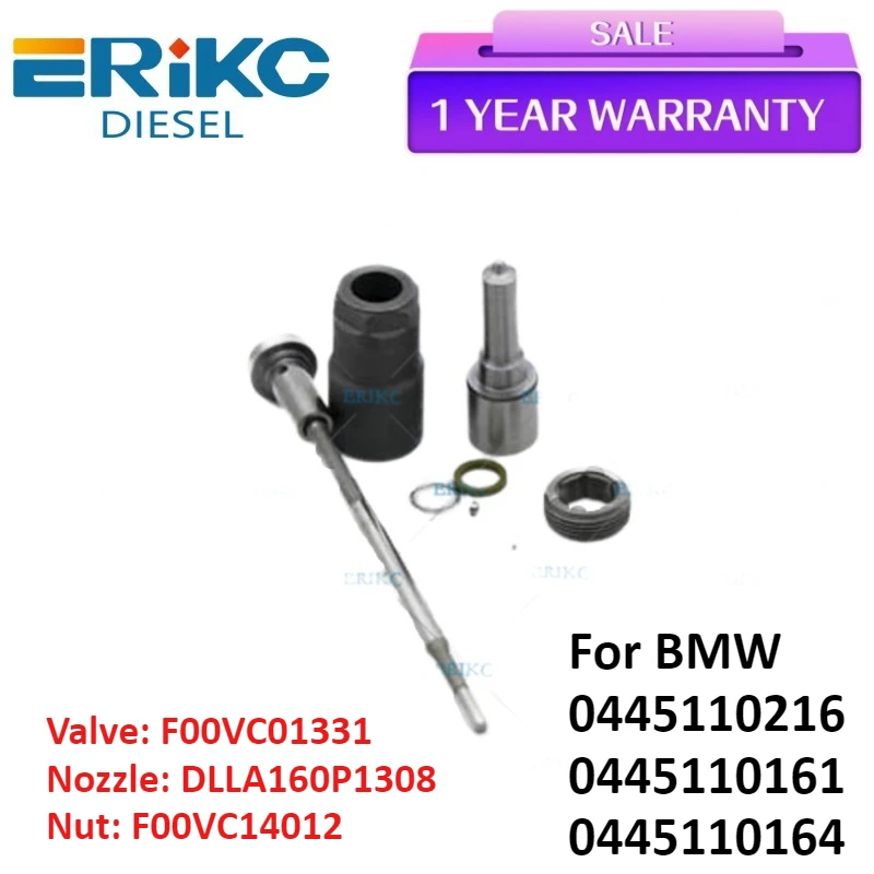 Fuel Injector Repair Kits Nozzle DLLA160P1308 Valve F00VC01331 Nut F00VC14012 for BMW 0445110216 0445110161 0445110164