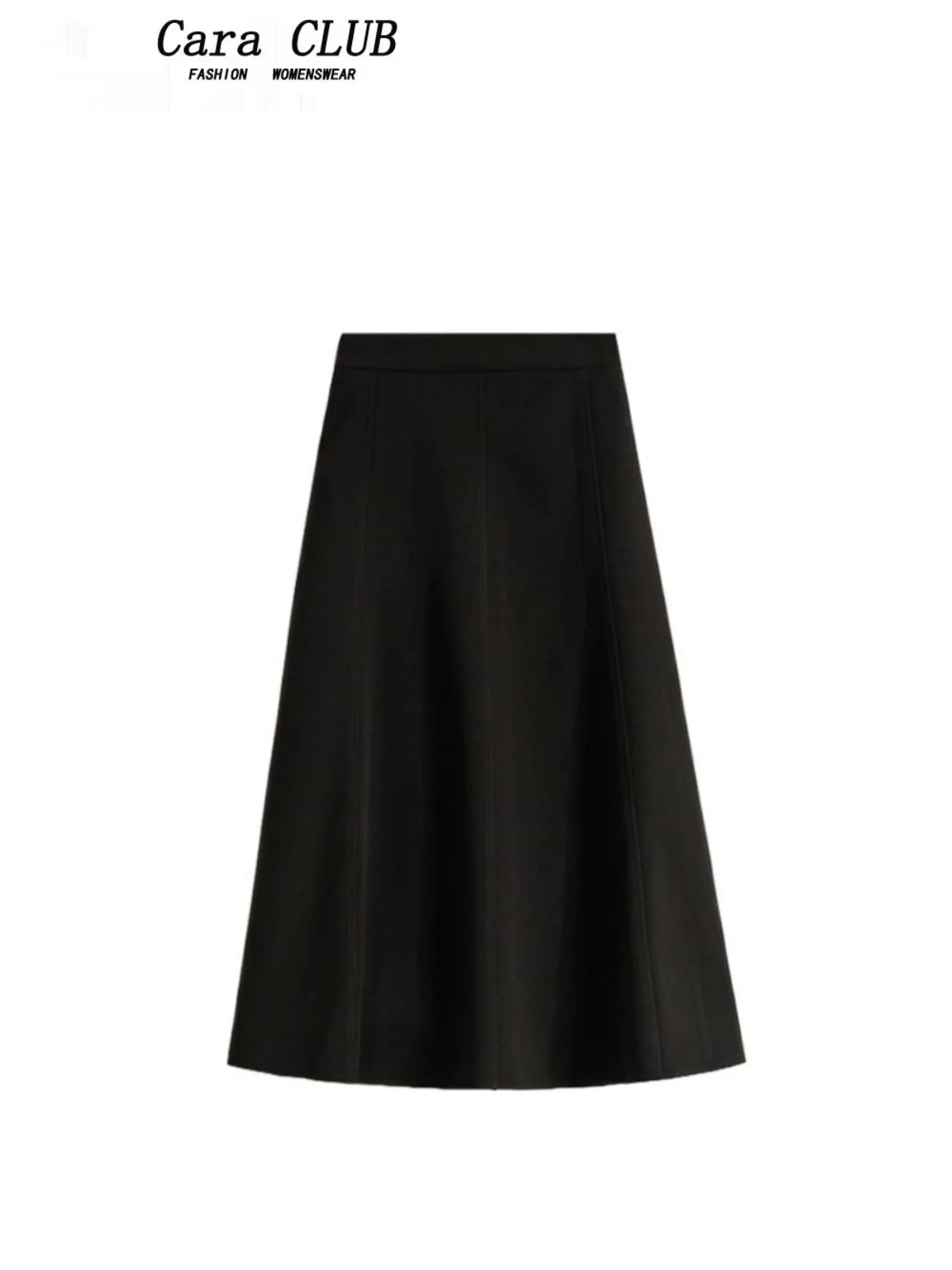 

Юбка миди А-силуэта с высокой талией для полных женщин, утепленная шерстяная, весенняя, модная, универсальная, больших размеров