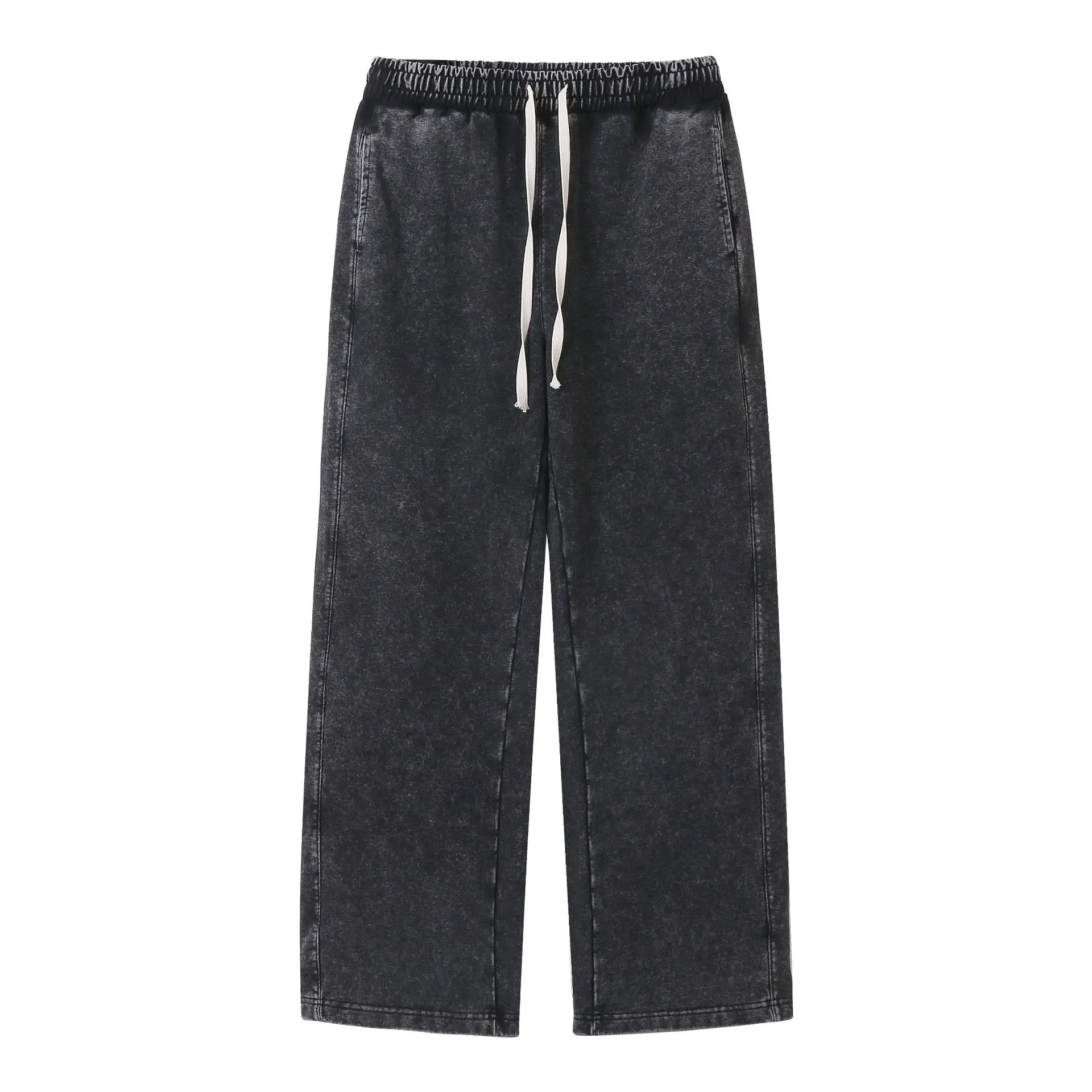 2024 Winter Men's Snowflake Pattern Sportswear Pants Set Warm Retro Loose Round Neck Sportswear Casual Two Piece Set