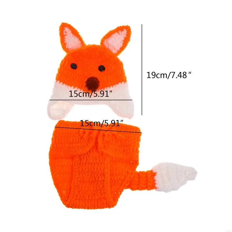 U50F 2 pièces chapeau pantalon en Crochet, accessoires photographie pour bébés 0 à 2 mois, jolis accessoires