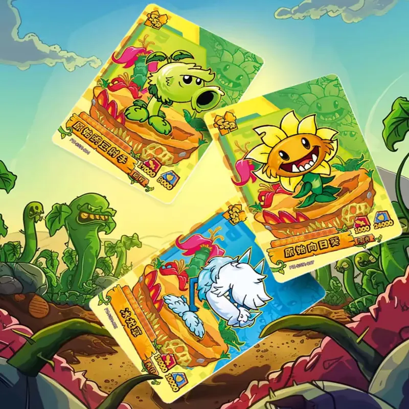 KAYOU Original Box Plants VS Zombies Card Game Collection AR FR LR Sunflower Wall-nut Peashooter Rare Heroes Cards Toys For Kids