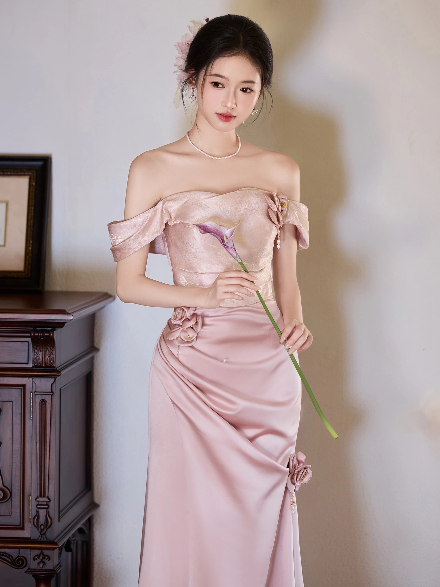 

Ele Pink One-oulder Wedding Dr Evening Gown for Brides Cusizable Engagement Robe Luxury Lightweight Wedding Day