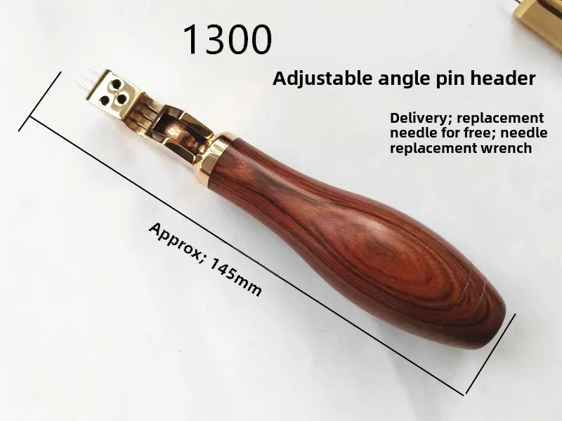 Piano tuning tool, whole tone tool, redwood handle, three-pin adjustable angle, row needle piercing hammer