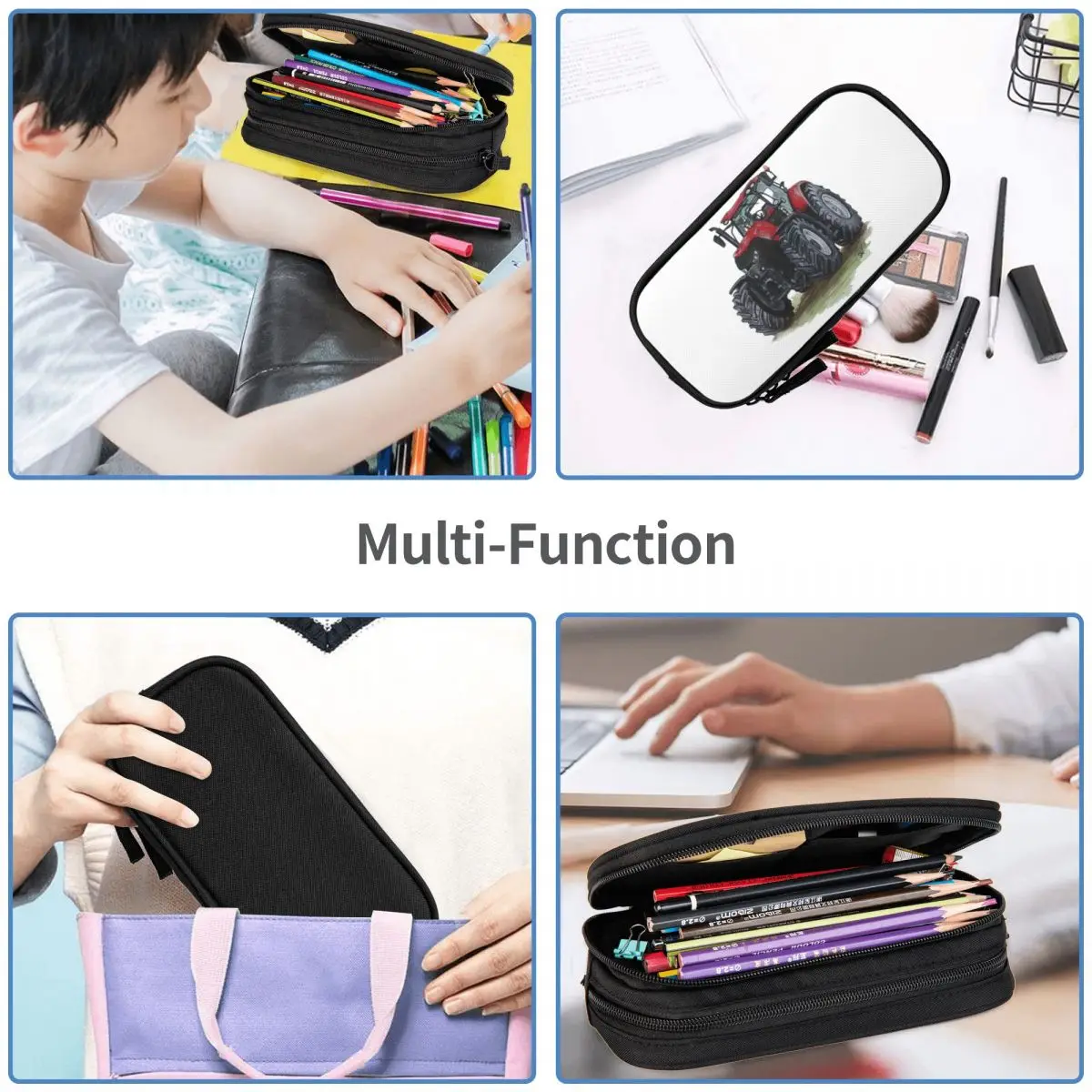 Big Red Tractor Pencil Cases Big Capacity Pen Bags Pen Box Pencil Pouch For Boys Girls Students Stationery School Office