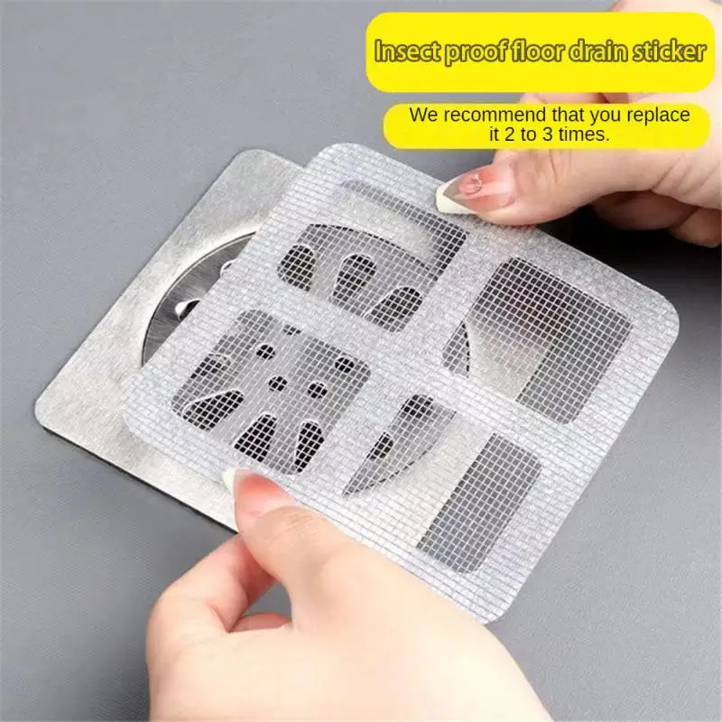 5-50Pcs Disposable Bathroom Floor Drain Sticker Shower Anti Blocking Hair Filter Mesh Covers Window Repair Bathroom Accessories