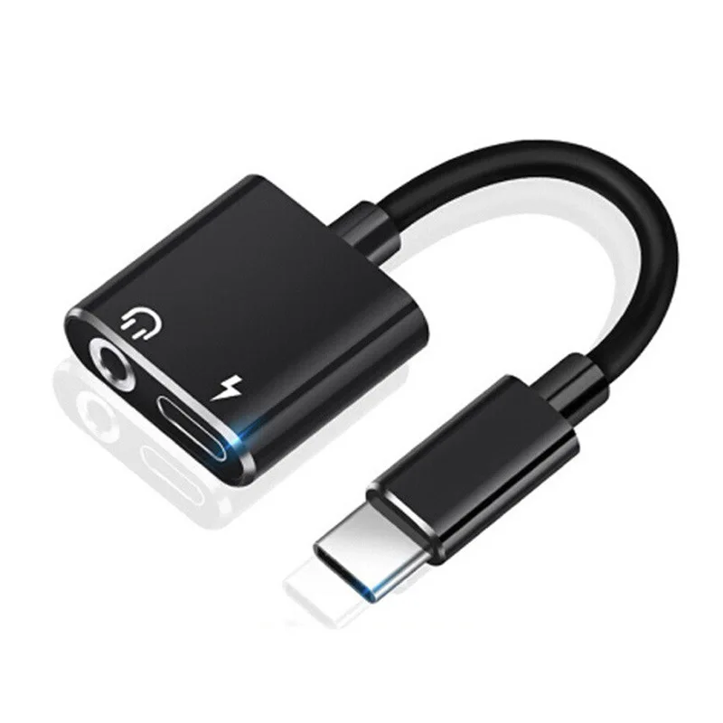 Adapter Charge Headphone 2 In 1 Type-C To 3.5mm Jack Head Aux Audio USB C Cable