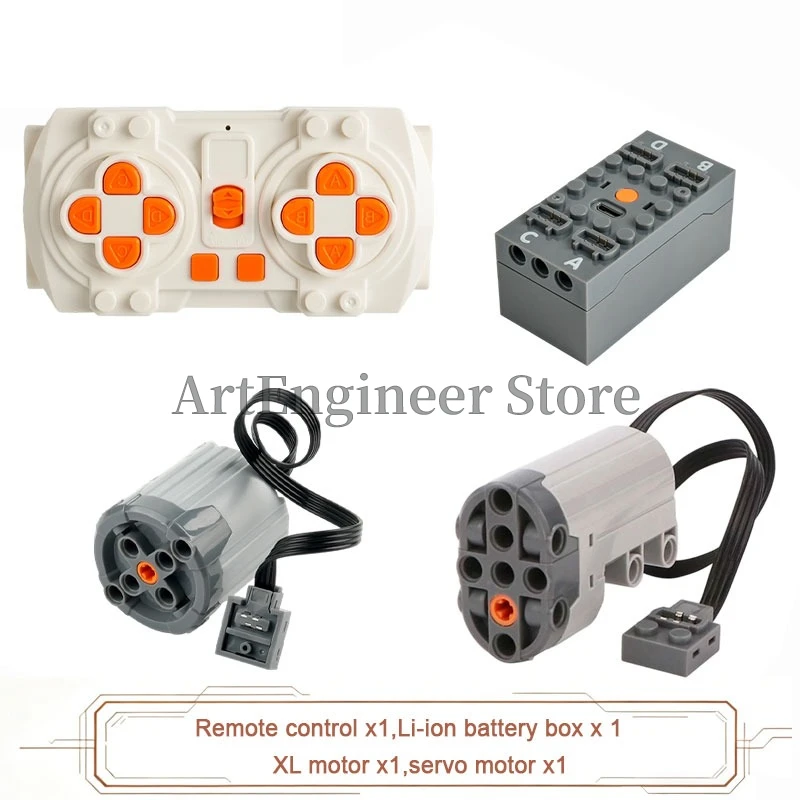 Verbessertes M/L/XL/Servo-Motor-Power-Functions-Set mit hohem Drehmoment, technische Bausteine, kompatibel mit Spielzeug der großen Marken