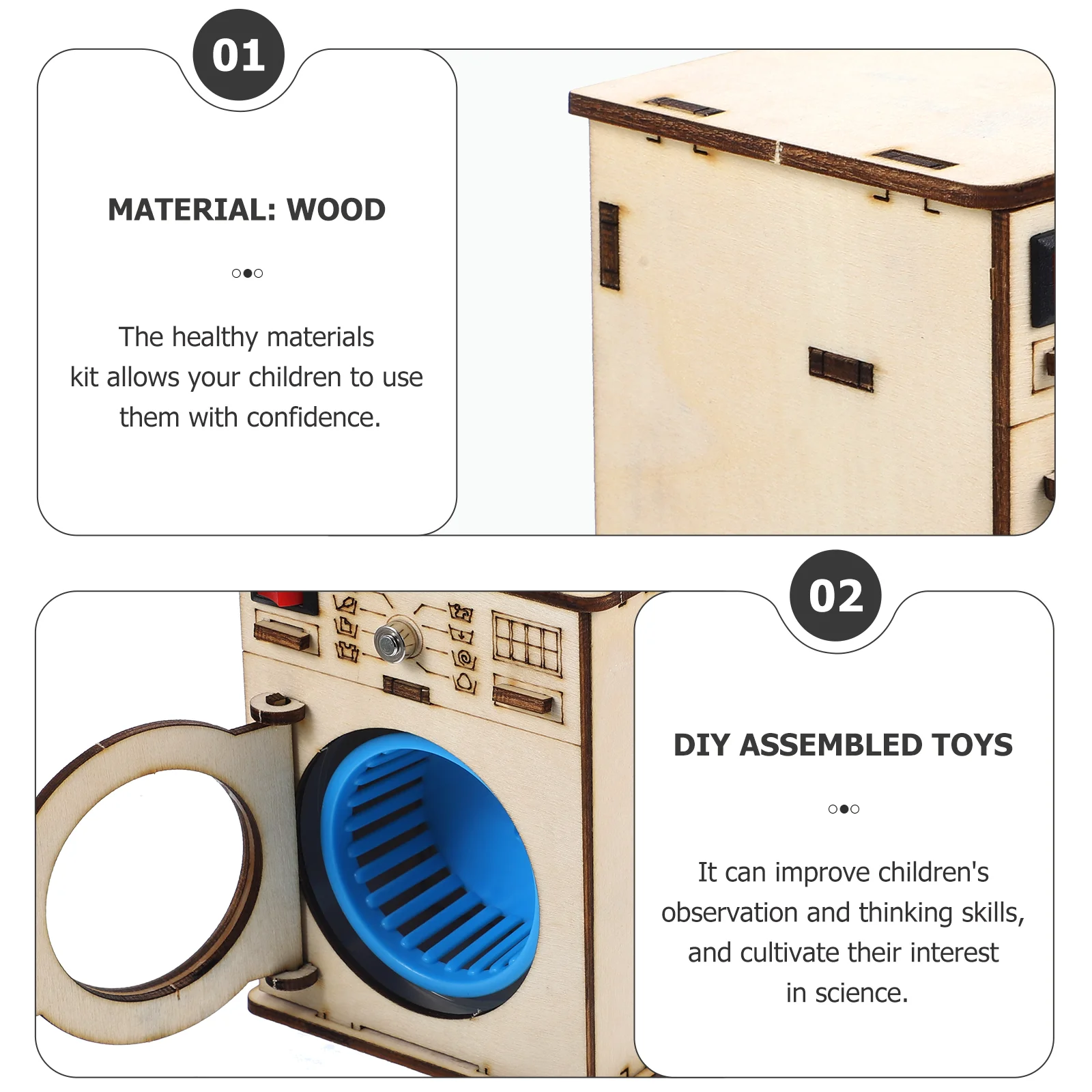 DIY Technology Materials Children’s Toys Washer Machine Educational Experiments Kit Graffiti Train Wooden Science Washing Kids