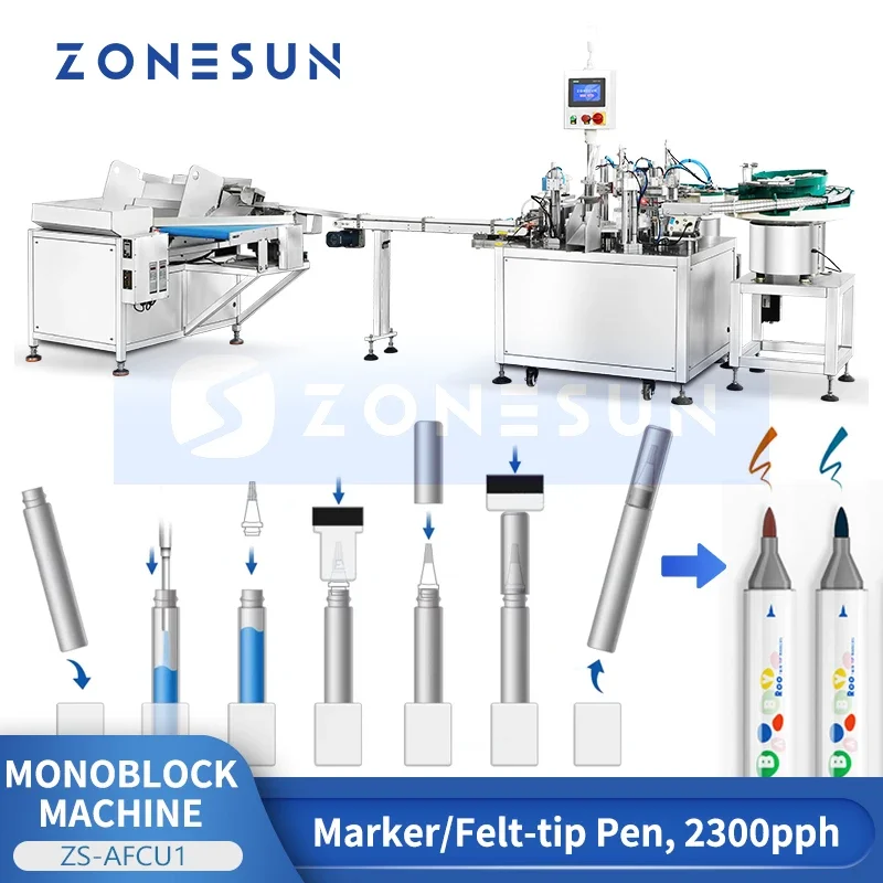 Zonesun Marker Packaging Monoblock Machine Filling Capping Machine Filler Capper With Sorting Machine ZS-AFCU1