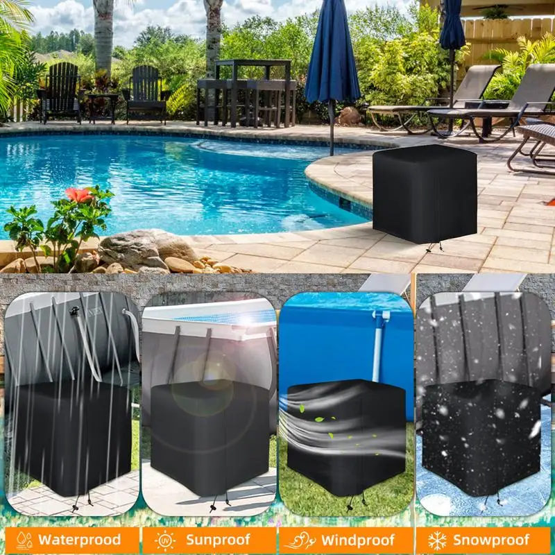 Pool Pump Cover Hot Tub Insulated Waterproof Oxford Cloth Cover Outdoor Pool Pump Sand Filter Cover Pool Parts 43*32*39cm