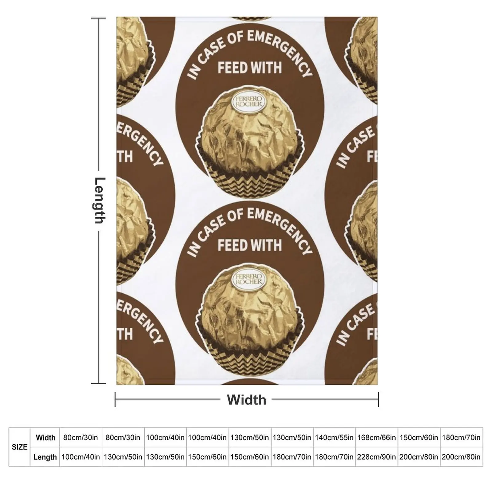 In Case Of Emergency Feed With Ferrero Rocher Throw Blanket couch cozy soft plush fuzzy picnic outdoor blanket