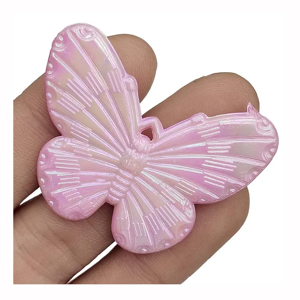 Shiny AB Color Butterfly Shape Acrylic Charms Pendant For Handmade Jewelry Making DIY Bracelet Crafts Accessories