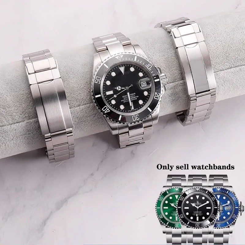 Watch Accessories Band for Rolex Fine-tuning Pull Teeth Strap Watch Belt 904 Steel Solid Submariner Water Ghost Bracelet 20mm