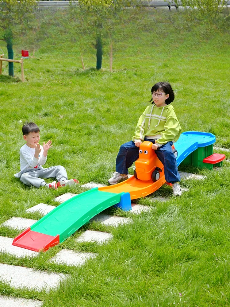 Kindergarten roller coaster sensory training equipment, three-stage roller coaster, household toy