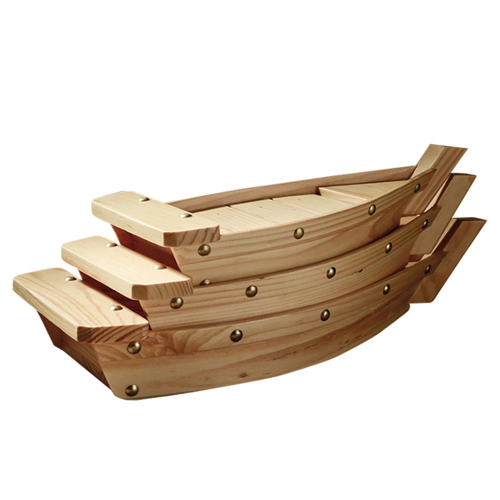 Wooden Sushi Boat Pine Creative Tableware Japanese Sushi Sashimi Platter Cuisine Decoration Sushi Boat For Tea House Plate Table
