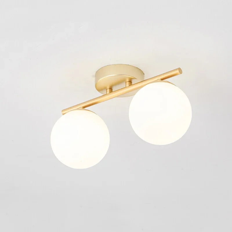 

Nordic LED ceiling light iron Glass lamp corridor aisle simple modern creative personality gold entrance cloakroom balcony light