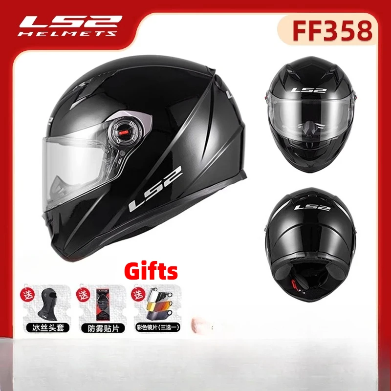 

LS2 Motorcycle Helmet Male Motorbike Full Helmet Ladies Anti-fog Running Helmet Four Seasons Universal Summer FF358