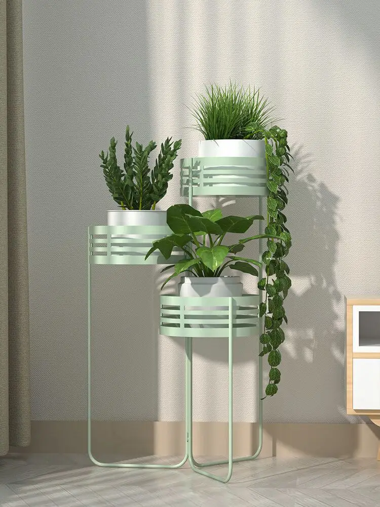 

Floor-to-ceiling simple plant multi-layer folding balcony shelf