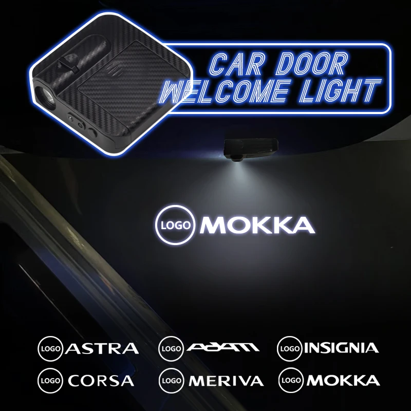 Uniwersalne LED do Opel Insignia Corsa Astra Meriva Mokka Adam Vauxhall HD Logo bezprzewodowy samochód drzwi lampa powitalna projektor świetlny