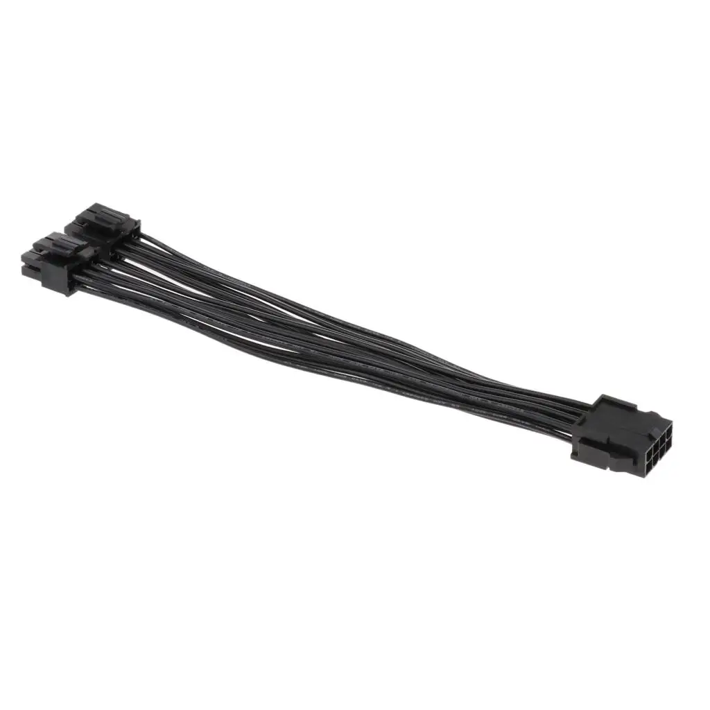 20cm CPU to Dual Power Supply Cable Copper Extension Black Secure Connection for PC Build